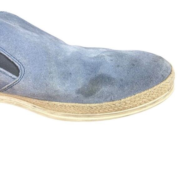 Tods Mens Blue Suede Spell Out Logo Espadrille Loafers Slip On Shoes sz 10.5 main image 6